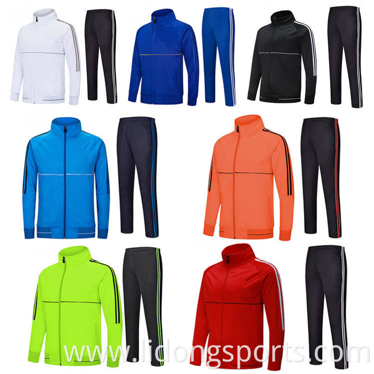 Bulk wholesale plain soccer training tracksuit with custom logo/name